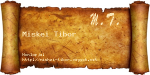 Miskei Tibor névjegykártya